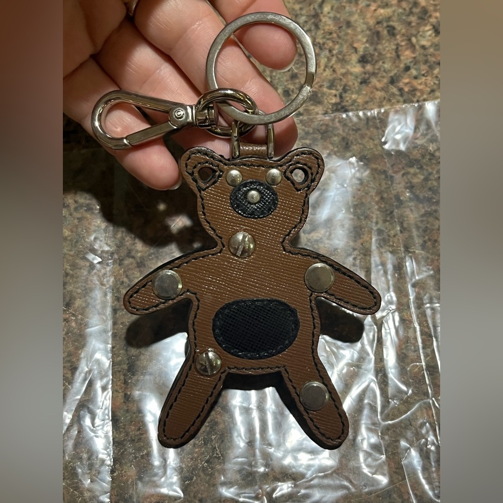 Prada Bear Leather Brown and Pink Bag Charm - Picture 3 of 4